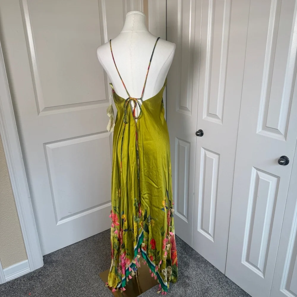 Aratta Silent Journey French Riviera Tasseled Floral Dress Large NWT $190 - Picture 6 of 10